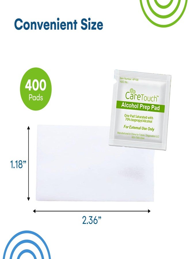 Care Touch Alcohol Wipes Individually Wrapped - Prep Pads with 70% Isopropyl Alcohol, Great for Home, Medical & First Aid Kits Sterilized, Antiseptic 2-Ply Swabs 400 Count - Image 3